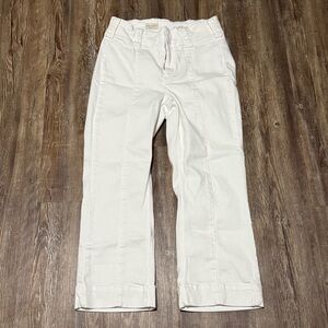 Pilcro White Cropped Straight-Leg Jeans